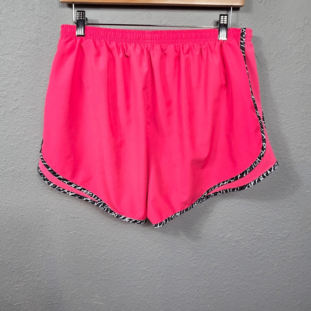 Nike Dri Fit Running Shorts Women's XL Pink Leopard Trim Athletic Gym Workout - Picture 2 of 7